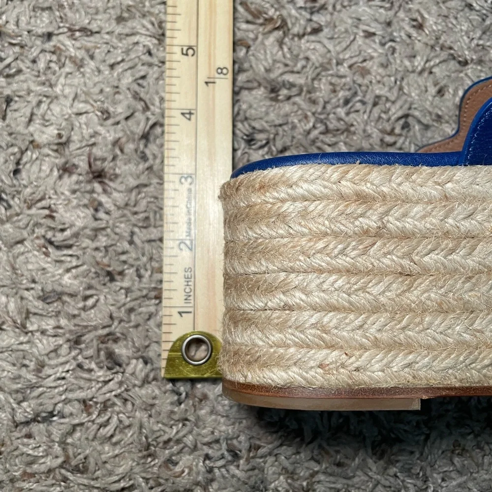 Chloe‎ Lauren Royal Blue Wave Platform espadrille Slide sz 40